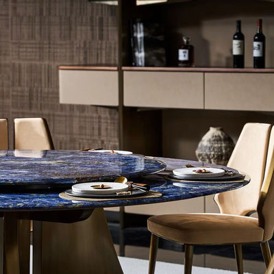 kopen Natuurlijke Blauwe Ronde Marmeren Eettafel Brazilië Cloisonne Stenen Eettafel Voor Thuis online manufacture