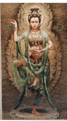 acheter Mosaïque à jet d'eau faite à la main, panneau de mosaïque Bodhisattva, œuvre d'art sacrée orientale pour la décoration murale online manufacture