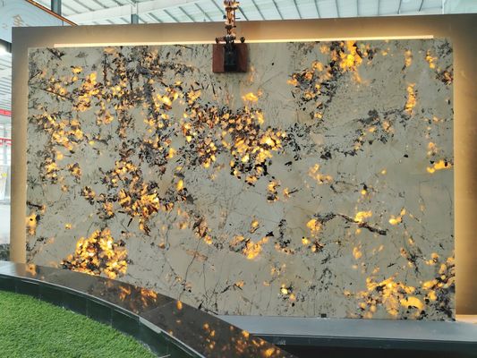 acheter Pandore naturelle Marbre blanc pierre translucide Livre-match arrière-plan Feature Mur pierre de luxe online manufacture