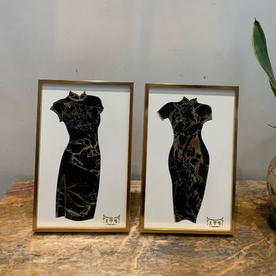 comprar Arte requintado de Qipao em Mármore | Escultura de decoração chinesa vintage em pedra natural artesanal online manufacture