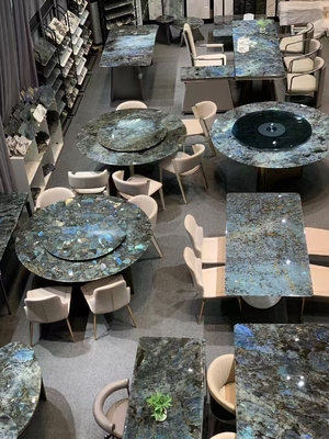 comprar Mesa de jantar em mármore azul esmeralda italiano, minimalista, luxuosa, com tampo de pedra para casas de alto padrão online manufacture