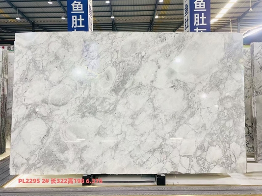 Beli Brazilian Fish Belly Grey Marble Luxury Stone Book-match Latar Belakang Fitur Dinding Luxurious Flooring Stone online manufacture
