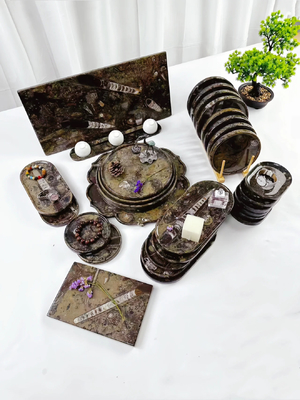 comprar Itália Canghai Jurassic Marmore Stone Plate Marble Dish Tray Resistente a arranhões Estética online manufacture