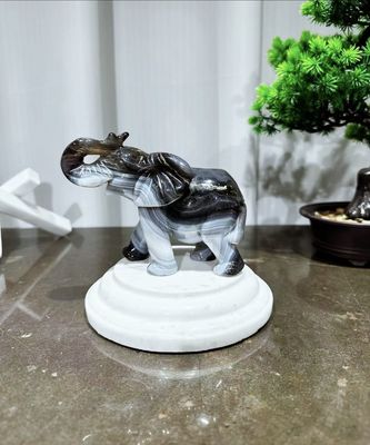 comprar Exquisitas figuras de esculturas de animales de mármol de ágata - Decoración decorativa para el hogar hecha a mano. online manufacture