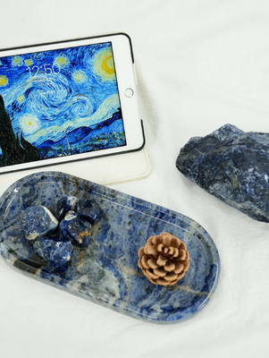 satın al Brezilya Cloisonne Mavi Mermer Hizmet Tablosu Doğal Çizik Direniş Elegant online manufacture