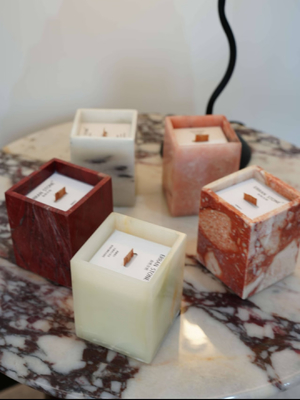 comprar Requintada Vela Perfumada de Mármore Natural Artesanal Personalizada Decoração Doméstica em Mármore para Design de Interiores online manufacture