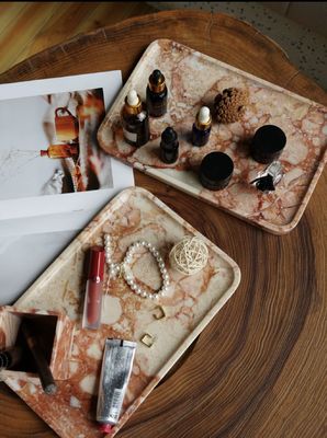 comprar Italia Bvlgari Rosa de mármol bandeja de la vanidad de lujo duradero para la exhibición de joyas online manufacture