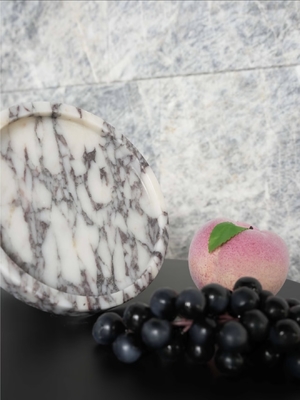 comprar Itália Bvlgari Bandeja Redonda de Servir em Mármore Roxo Artesanal Resistente ao Desgaste Prato de Joias em Mármore online manufacture