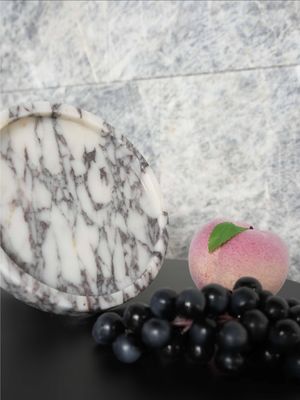 acheter Italie Bvlgari Plateau de service rond en marbre violet Fabriqué à la main Résistant à l'usure Plat à bijoux en marbre online manufacture