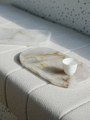 kaufen Iran Blanco Cristallo Marmor servieren Gericht polierte Oberfläche Hitzebeständig online manufacture