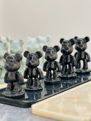 comprar Estátua de Mármore Personalizada Estética Estátua BearBrick de Mármore Feita à Mão Para Decoração de Casa de Luxo online manufacture