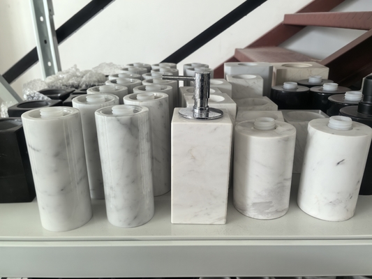 comprar Dispensador de jabón de mármol de lujo Conjuntos de baño de piedra hechos a mano para el hogar online manufacture