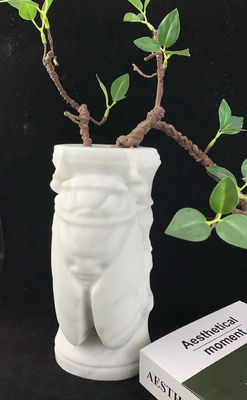 kupować Biały kamień, wazon z kwiatami, wypolerowany, dekoracyjny, z wodoodpornymi podszewkami online manufacture