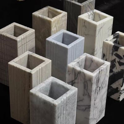 satın al Doğal Mermer Çiçek Vazesi İç Dekorasyon için Çizik Direnişli Mermer Çiçek Vazesi online manufacture