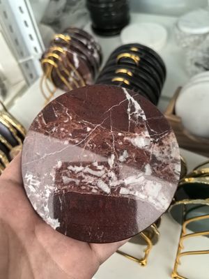 kopen Rosso Levanto Marble Coaster Set Handgemaakte Custom Marble Coasters Voor Thuis online manufacture