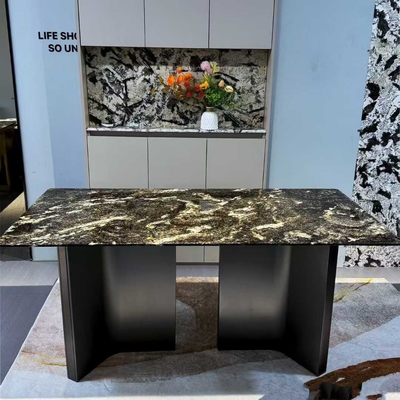 acheter Table en marbre moderne avec diamants platine brésiliens, table à manger en dalle de marbre de luxe, résistante aux taches online manufacture