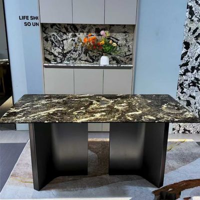 comprare Tavolo in marmo moderno con diamanti Platinum brasiliani, tavolo da pranzo in lastra di marmo, lusso, resistente alle macchie online manufacture