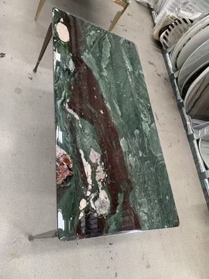 Buy Cambodia Honed Green Rectangular Marble Dining Table Kitchen Table Marble Top online manufacture