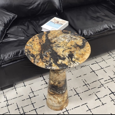 comprare Tavolino da caffè rotondo multifunzionale in marmo lucido brasiliano con piano in marmo online manufacture