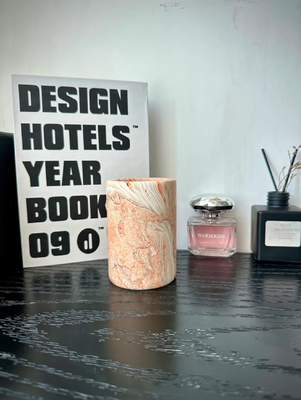 Beli Tempat Lilin Marmer PinkShell Dengan Desain Batu Artistik Untuk Dekorasi Interior online manufacture