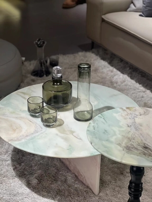 comprar Mesa de centro redonda de mármol italiano duradera resistente al agua, mesa de cóctel de mármol online manufacture