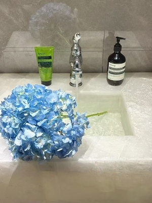 comprar Blanco Cristallo Piedra Baño Lavabo Glaciar Venous Piedra Lavabo Cuenca Durable Para Hotel de lujo online manufacture