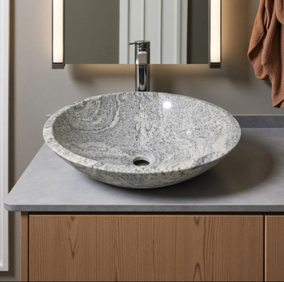 Buy Wave Sand Granite Vanity Basin - Nature's Artistry with Gray Veins for Luxury Bathroom Decor online manufacture