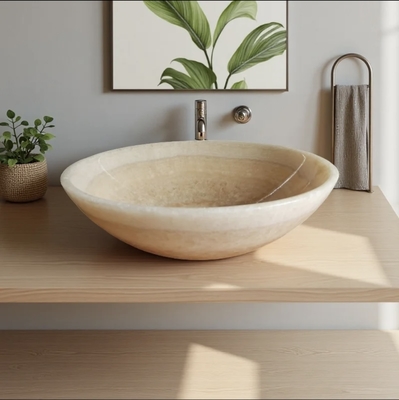 Buy Premium Yellow Jade Marble Bathroom Vanity Basin | Handcrafted Artisan Sink online manufacture