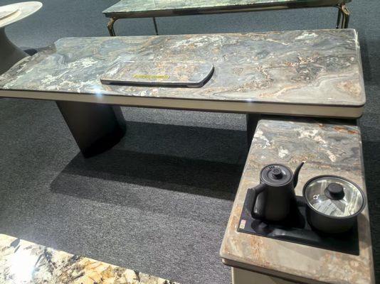 comprar Italian Palissandro Blue Marble Table with Natural Veins and Artistic Centerpiece | Luxury Stone Table online manufacture