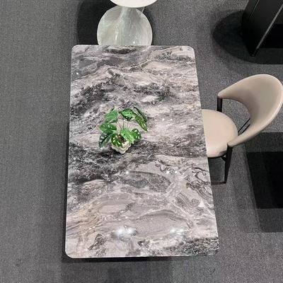 comprar Venetian Brown Marble Dining Table with Polished Surface and Modern Style for High-End Spaces online manufacture