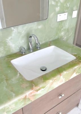 Beli Meja Rias Marmer Verde Almi - Meja Kamar Mandi Mewah Berurat Hijau online manufacture