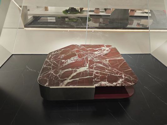 خرید Rosso Levanto Marble Coffee Table - Luxury Crimson Art Centerpiece for Living Room online manufacture