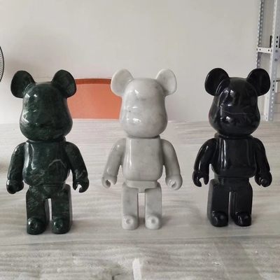 Ornements de statue d'ours BearBrick violents en marbre personnalisés et décoratifs de fantaisie pour la décoration intérieure