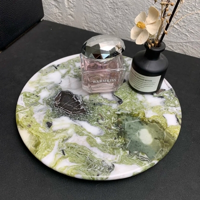 Plaque de marbre ronde haute performance résistant à l'usure pierre froide émeraude jade glace vert marbre