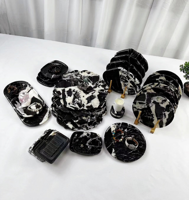 Assiette de présentation en marbre noir Bvlgari Polyvalence Haute durabilité Minimaliste Sophistication